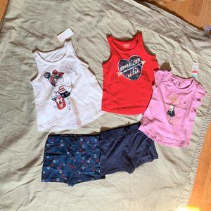 GIRLS - 5pc lot sz 18m NWT TOUGHSKINS tank top short sleeve shirts, skort shorts
